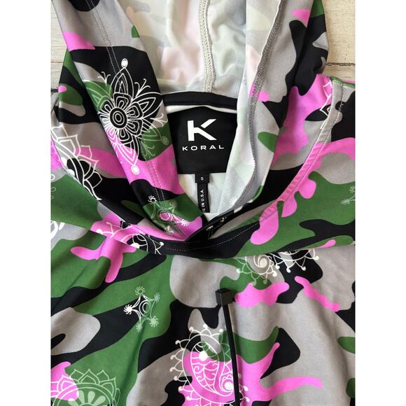 Koral Womens Clover Energy Cropped ls Hoodie Bandana Troop sz S EUC - Picture 5 of 5